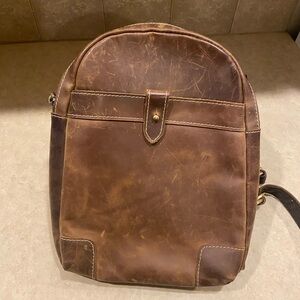 Brown Leather Backpack